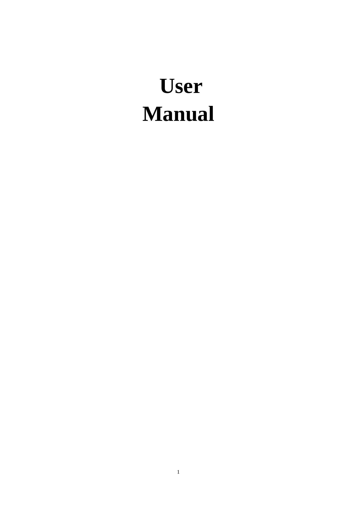 1  User Manual 
