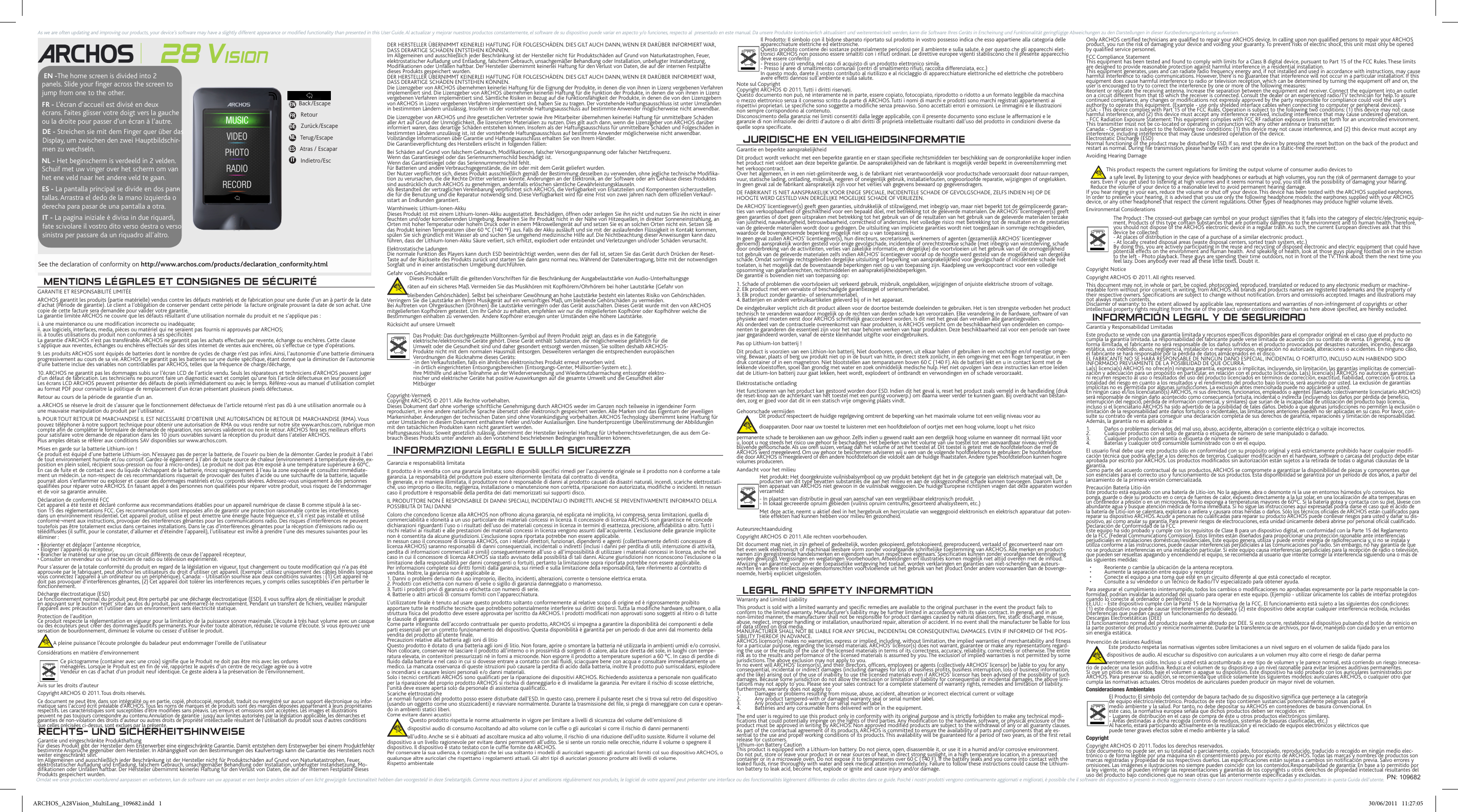 Page 1 of 2 - Archos Archos-28-Vision-User-Guide-  Archos-28-vision-user-guide