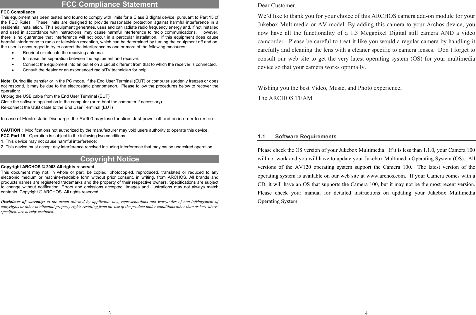 Page 2 of 6 - Archos Archos-Jbm-10-Users-Manual EN_Manual_Camera100_v2