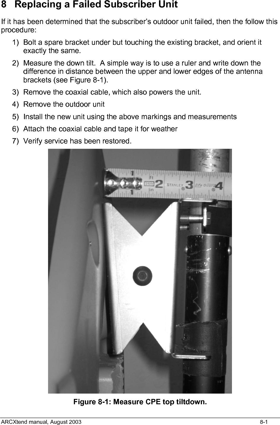   ARCXtend manual, August 2003    8-2 