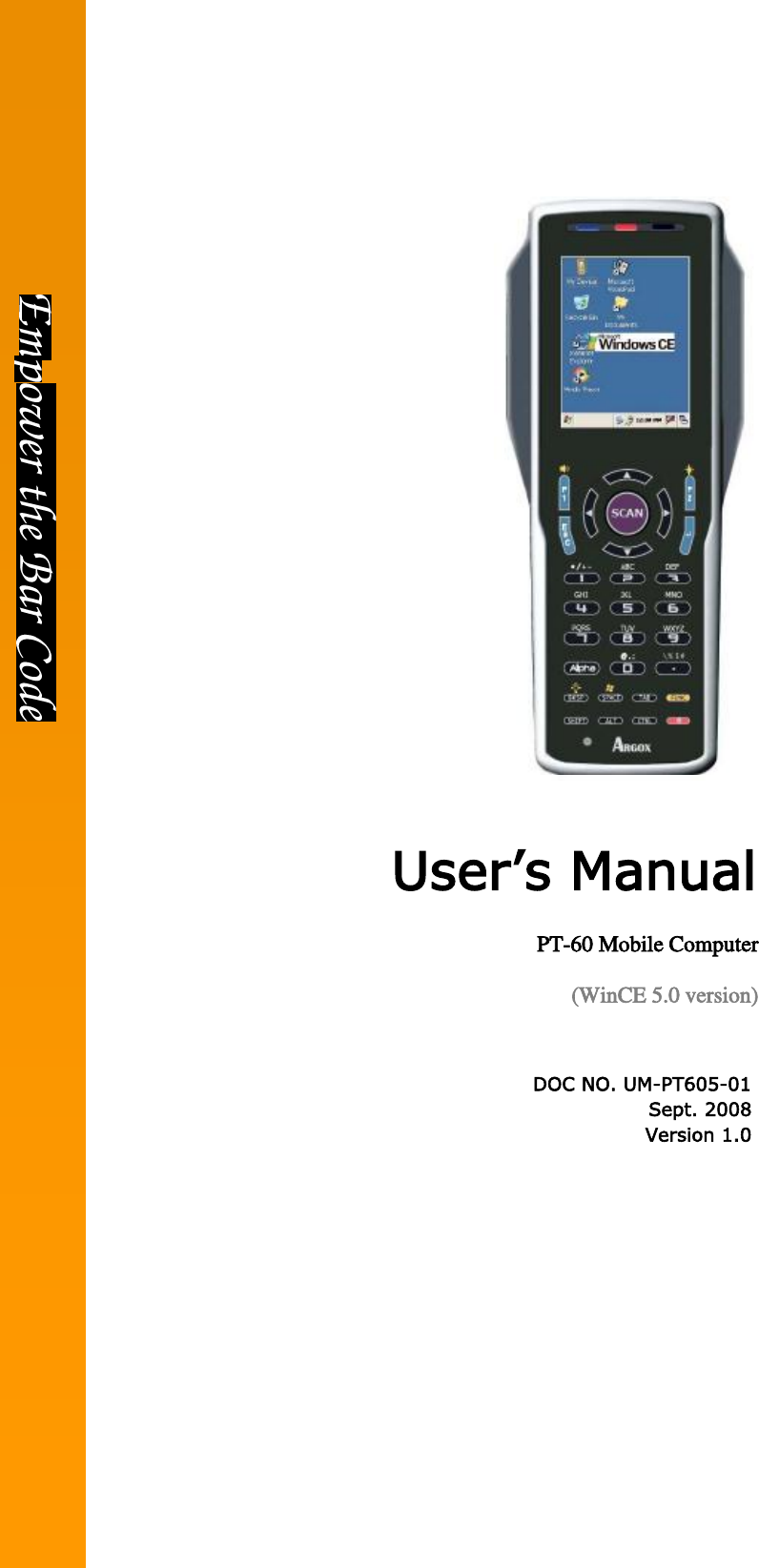 Argox Information Co Pt60w Mobile Computer User Manual Pt 60b 0414