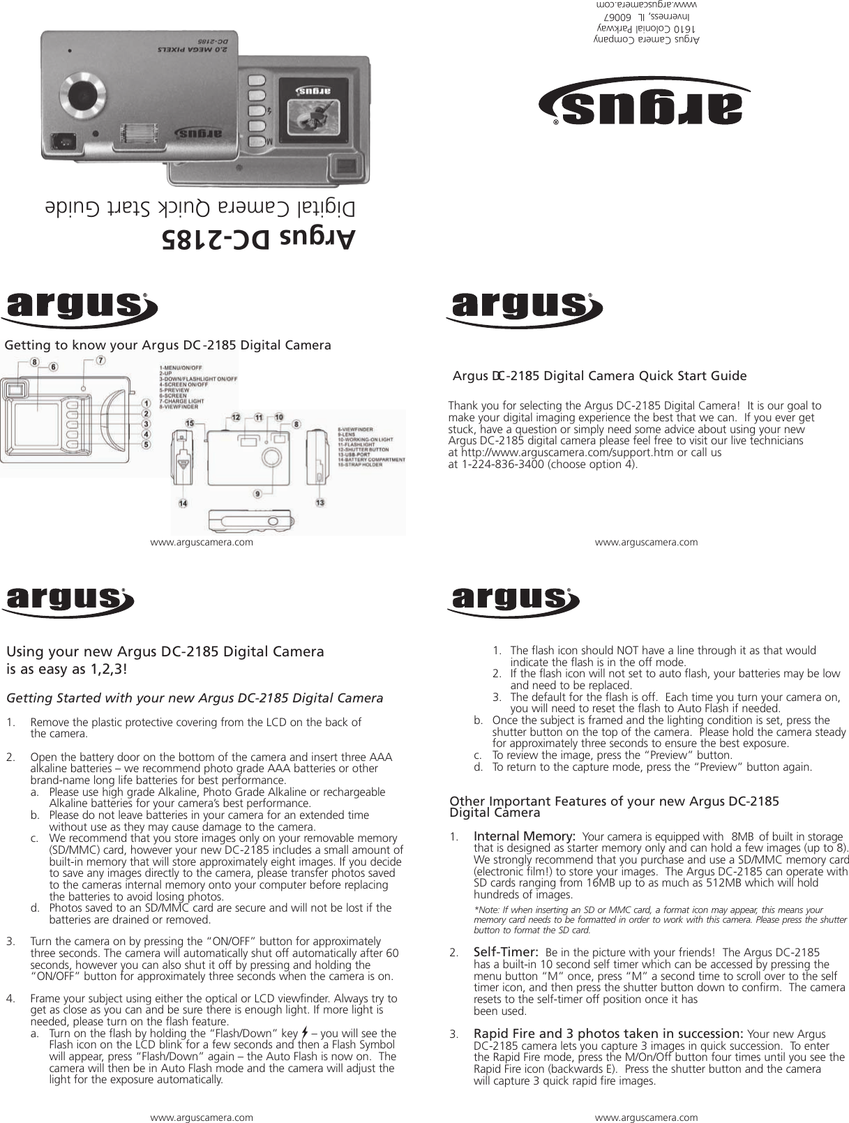 Argus Camera Dc 2185 Users Manual DC2185_manual