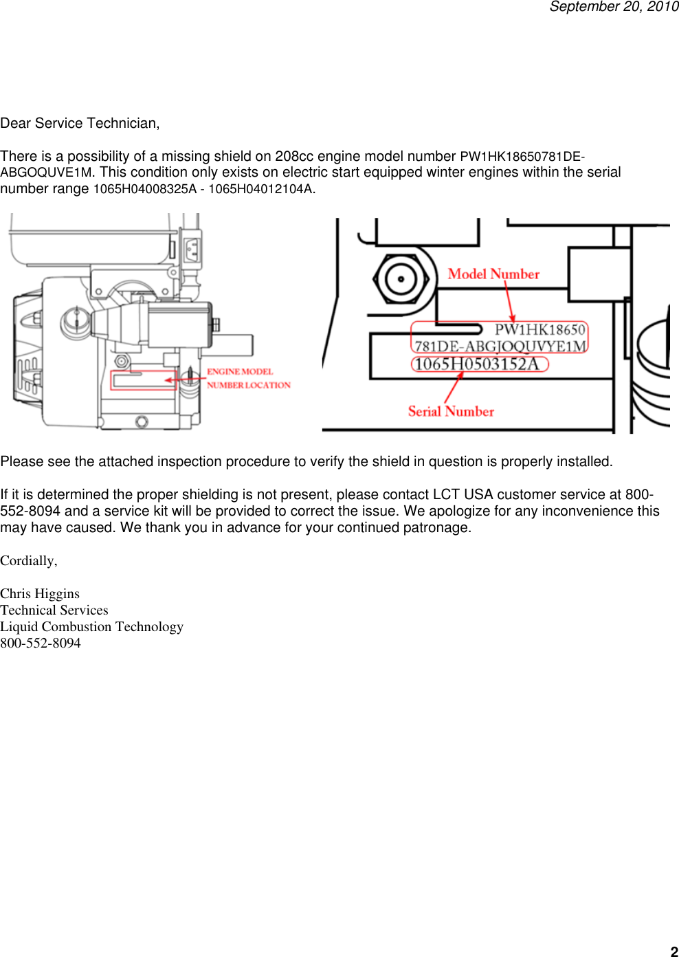 Page 3 of 6 - Ariens Ariens-Snow-Blower-920402-Users-Manual- Service Letter  Ariens-snow-blower-920402-users-manual