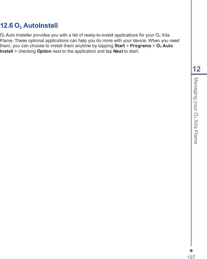 19812Managing your O2Xda Flame