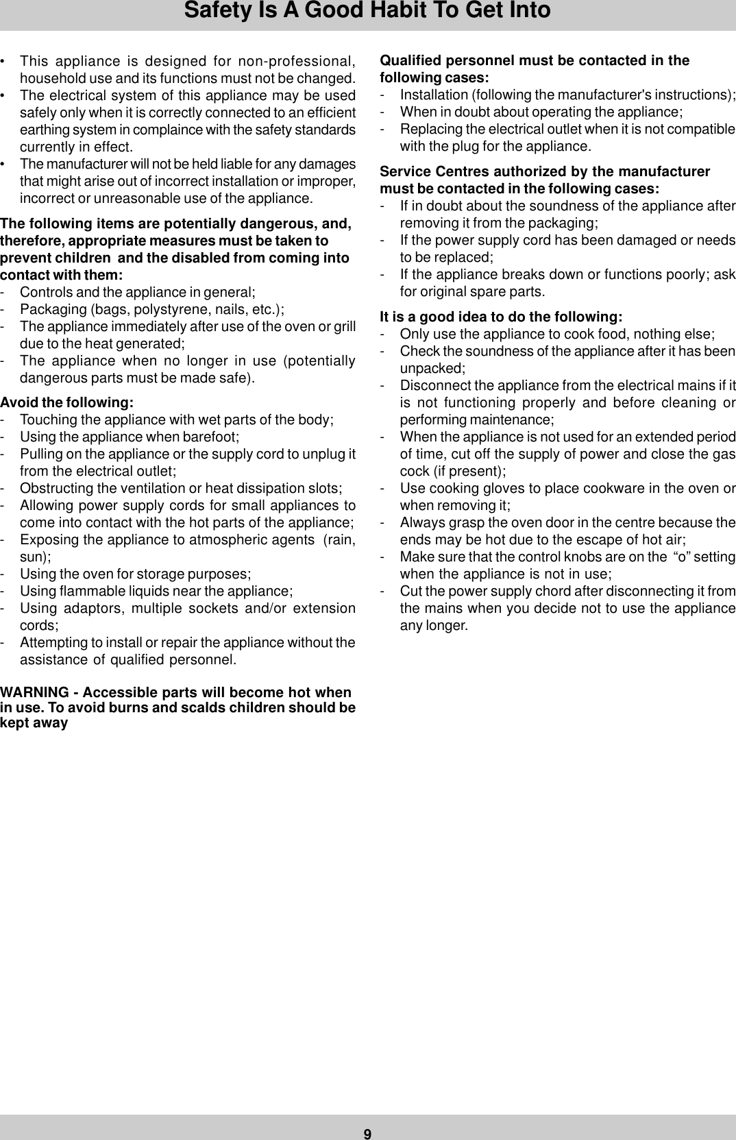 Page 10 of 12 - Ariston Ariston-Built-In-Maxioven-Mb-91-Aus-Users-Manual- 01648302  Ariston-built-in-maxioven-mb-91-aus-users-manual