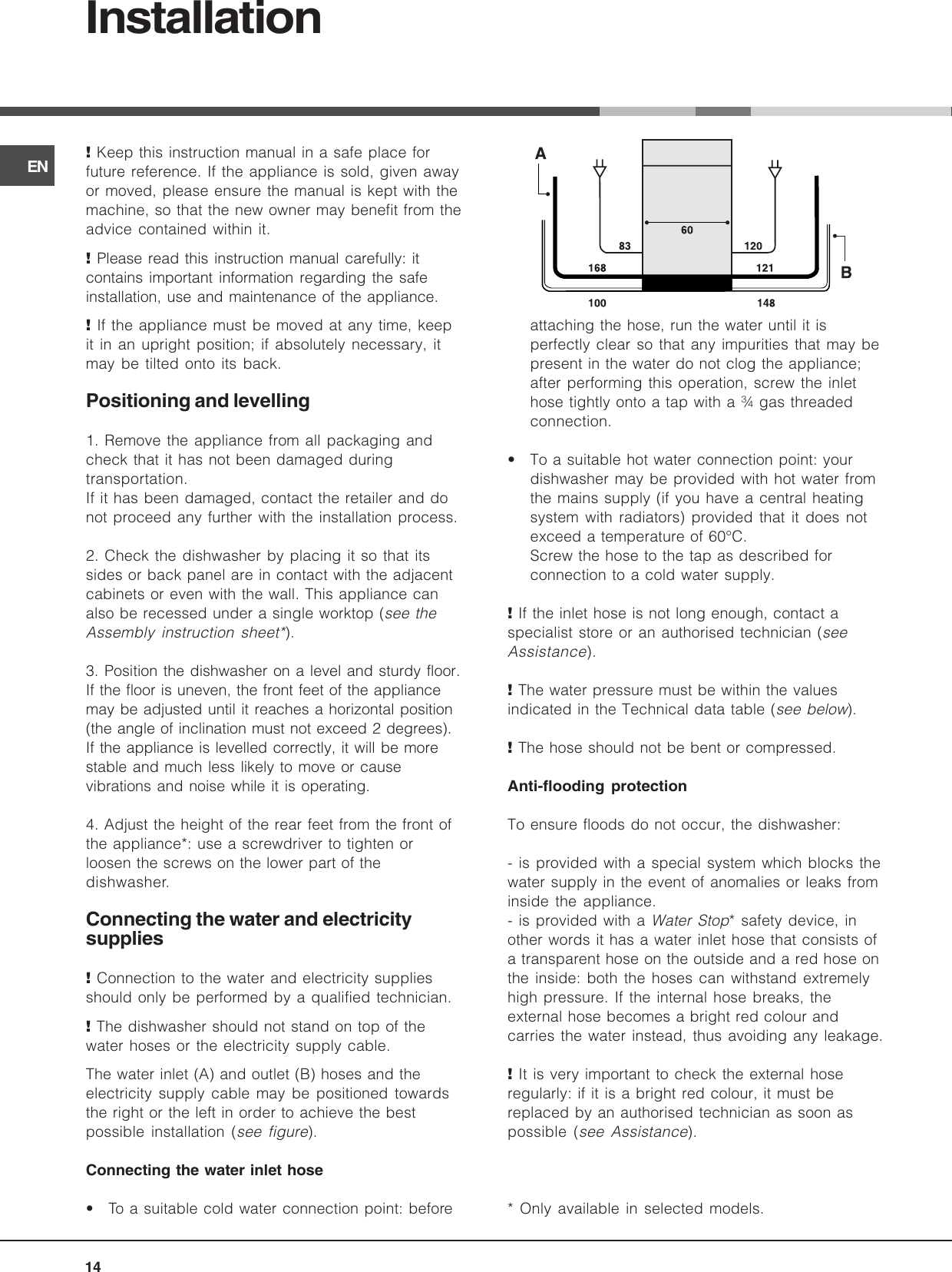 Ariston Dishwasher Lv 625 Users Manual 057133_it.p65