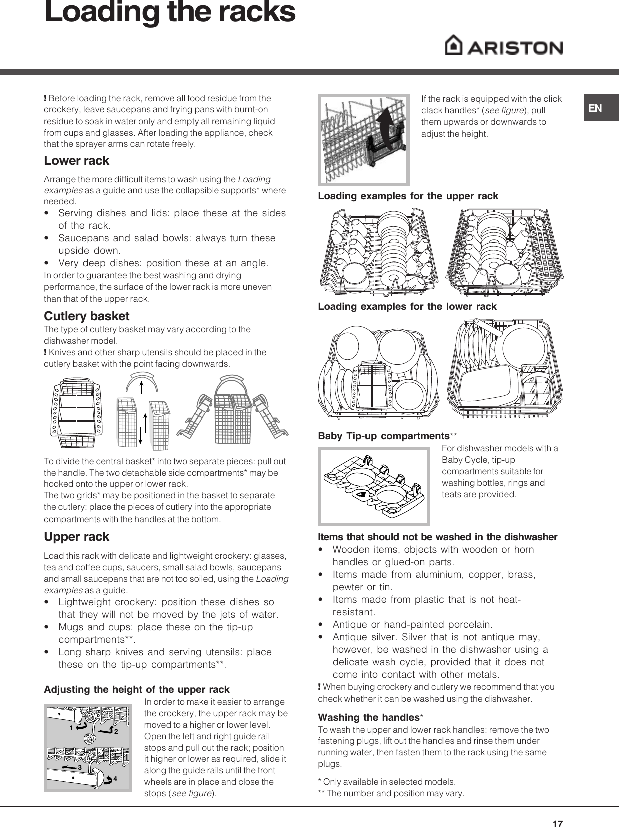Ariston Dishwasher Lv 625 Users Manual 057133_it.p65