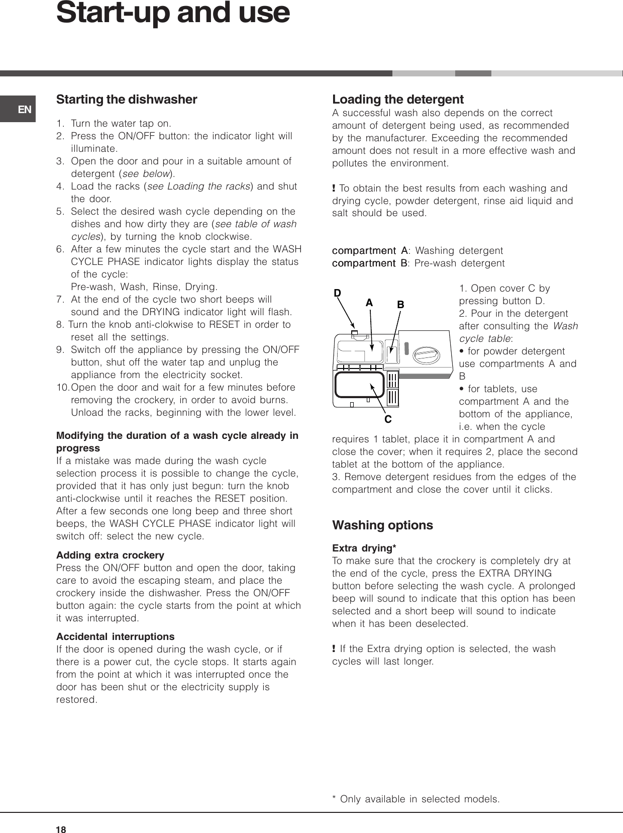 Ariston Dishwasher Lv 625 Users Manual 057133_it.p65