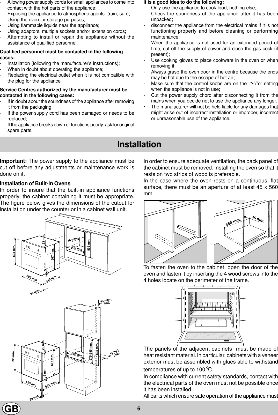 Page 6 of 8 - Ariston Ariston-Fm-51-Ix-Gb-Users-Manual- 01798904  Ariston-fm-51-ix-gb-users-manual