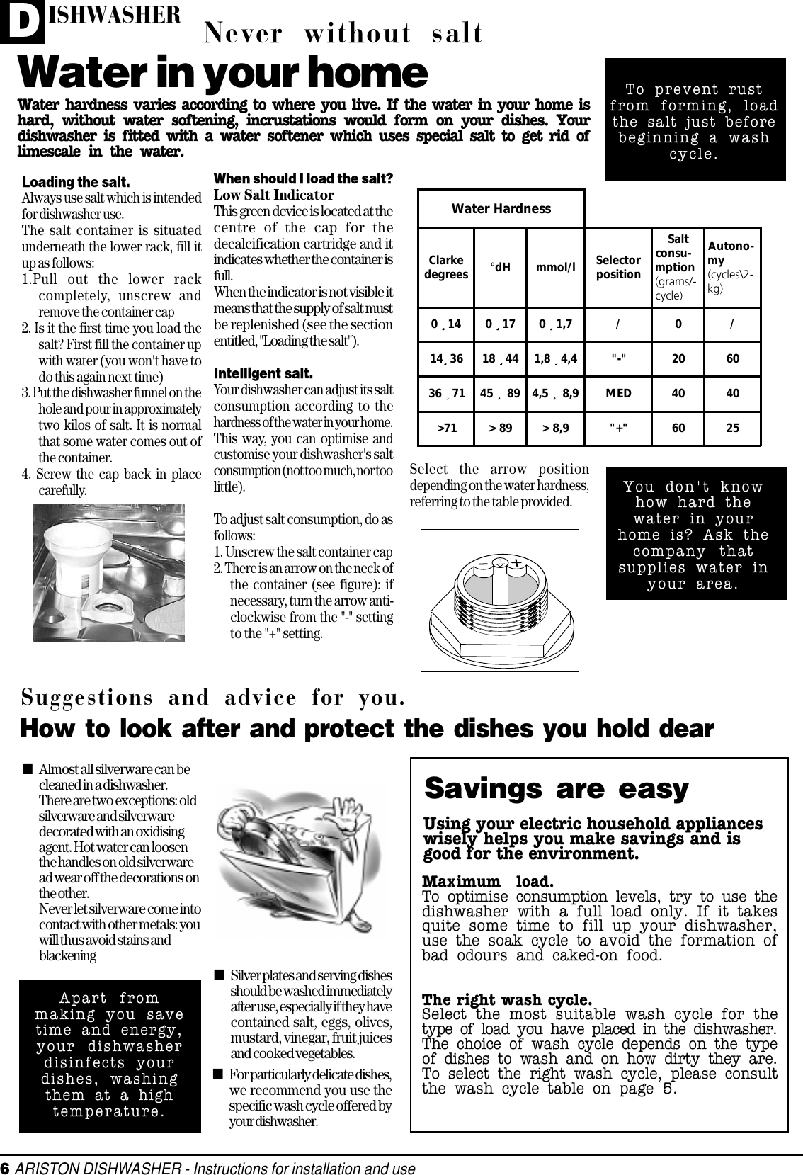 Page 7 of 12 - Ariston Ariston-Lsi-61Uk-Users-Manual- 028815gb.p65  Ariston-lsi-61uk-users-manual