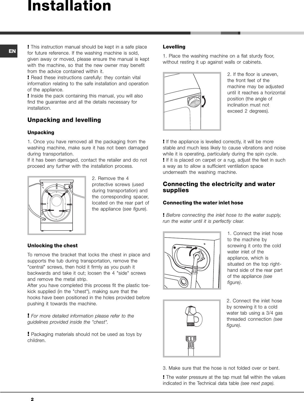 Page 2 of 12 - Ariston Ariston-Washing-Machine-Aq9D-49-U-H-Users-Manual- AQUALTIS DIGIT 2008_GB  Ariston-washing-machine-aq9d-49-u-h-users-manual