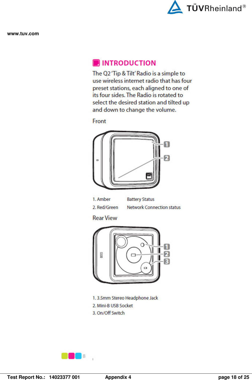 www.tuv.com   Test Report No.:  14023377 001  Appendix 4  page 18 of 25  