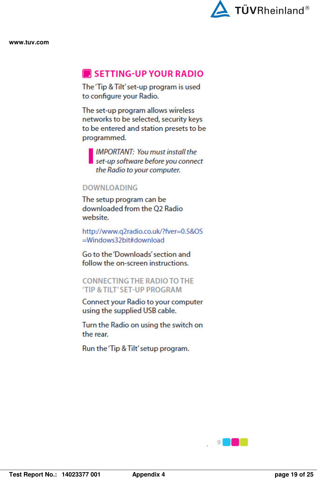 www.tuv.com   Test Report No.:  14023377 001  Appendix 4  page 19 of 25  