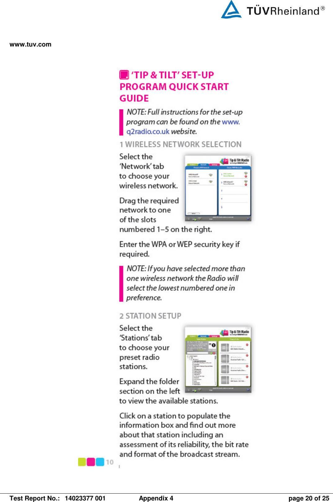 www.tuv.com   Test Report No.:  14023377 001  Appendix 4  page 20 of 25   