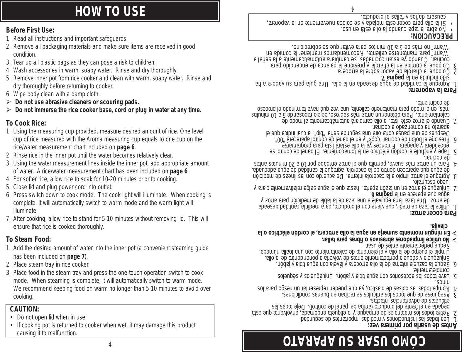Page 6 of 11 - Aroma Aroma-Arc-1266F-Users-Manual-  Aroma-arc-1266f-users-manual