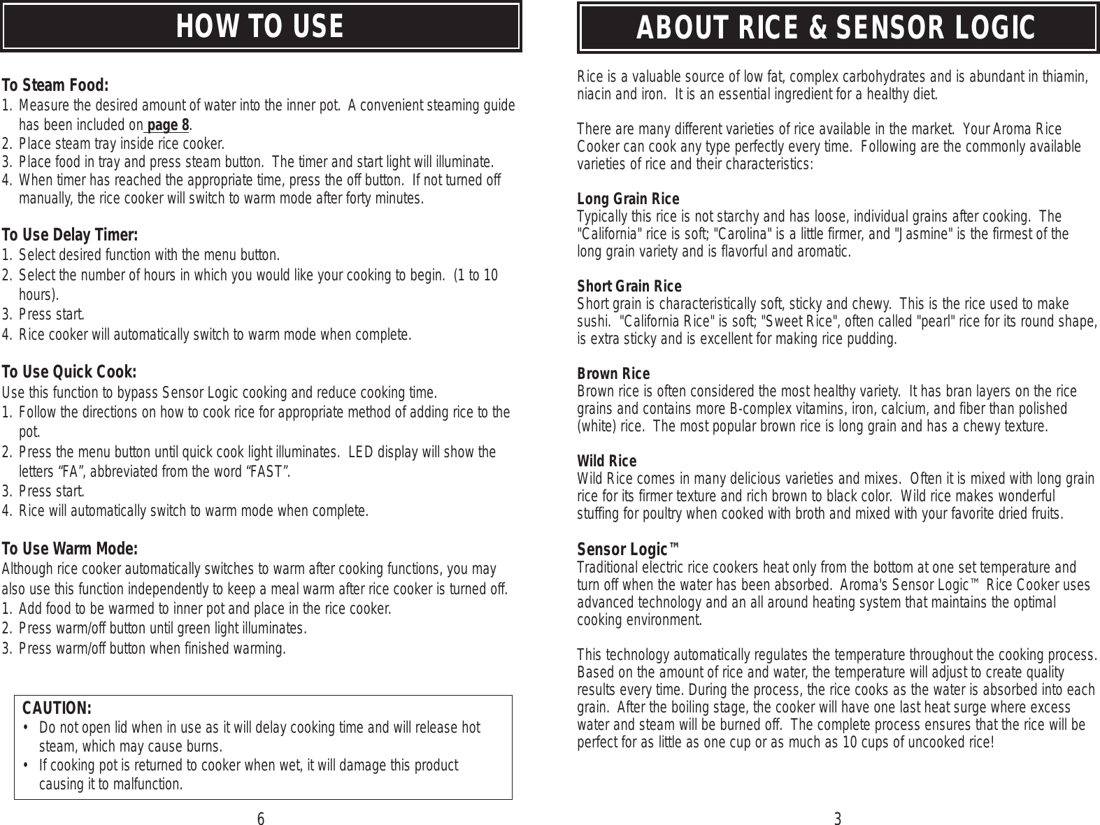Page 5 of 12 - Aroma Aroma-Aroma-Rice-Cooker-Arc-530-Users-Manual-  Aroma-aroma-rice-cooker-arc-530-users-manual