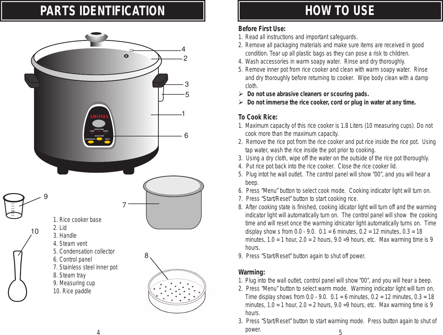 Page 6 of 12 - Aroma Aroma-Aroma-Rice-Cooker-Prc-550-556-Users-Manual-  Aroma-aroma-rice-cooker-prc-550-556-users-manual