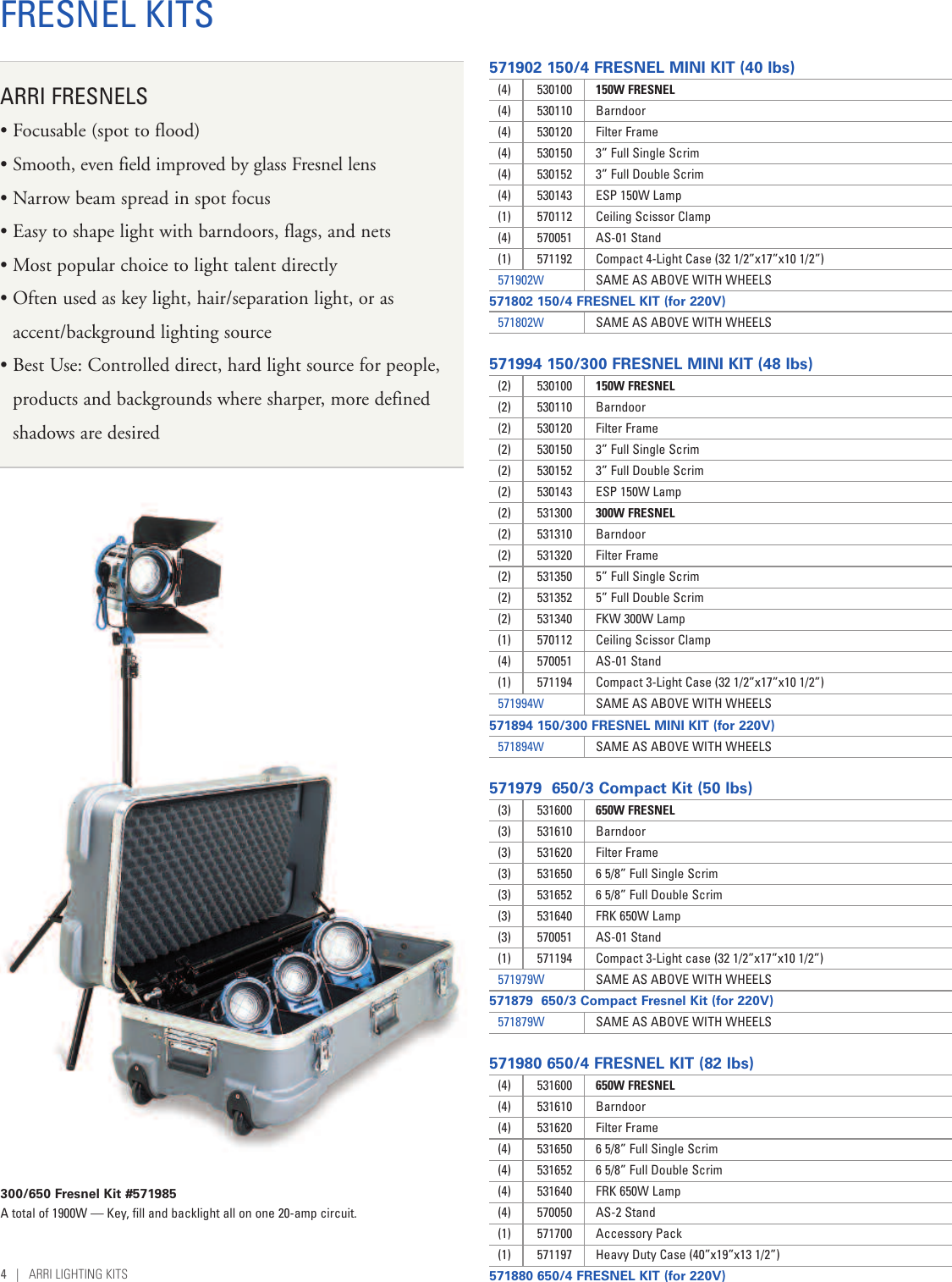 Page 4 of 12 - Arri Arri-Lighting-Kits-Users-Manual-  Arri-lighting-kits-users-manual