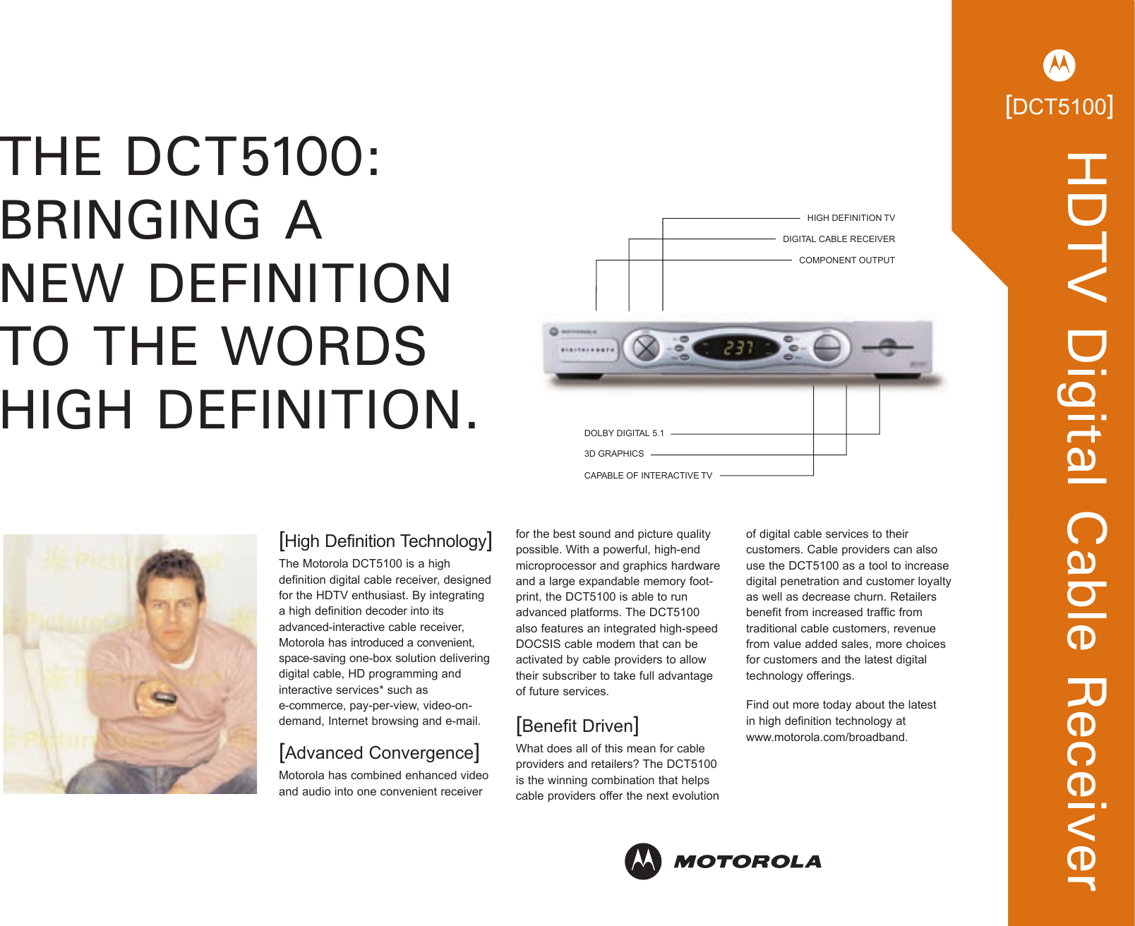 Page 1 of 2 - Arris DCT5100 Motorola_DCT5100_One_She User Manual Specifications Specification Sheet