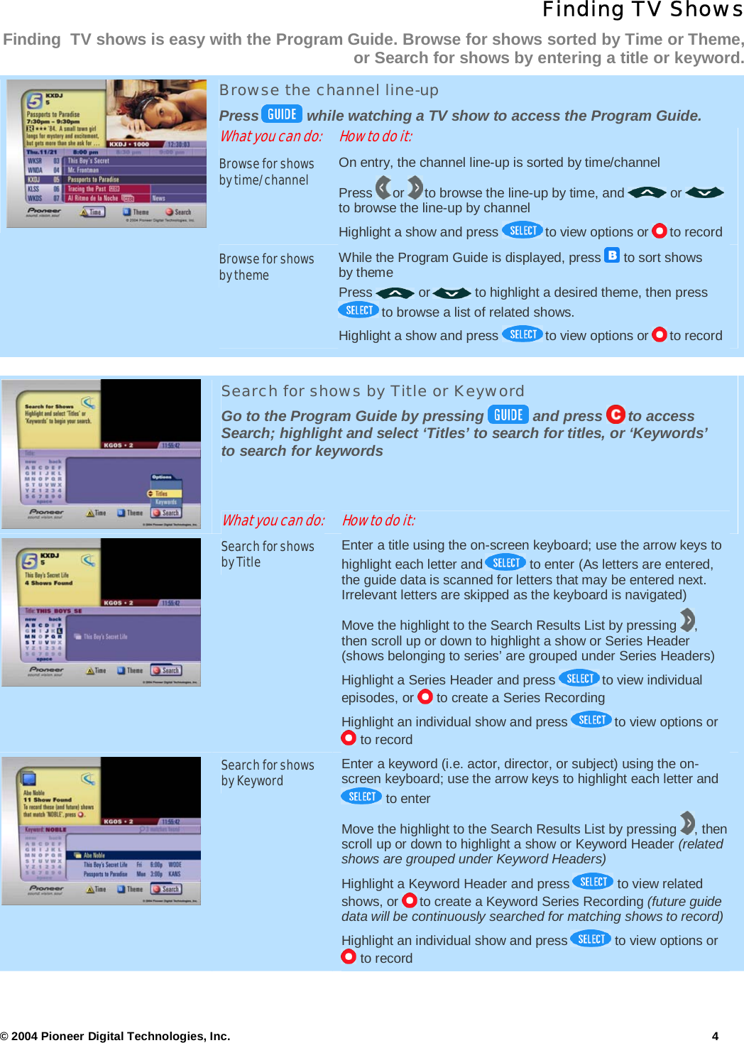 Page 4 of 10 - Arris DCT6412 - Echo1.6GettingStarted1.1 User Manual DCT6412: Guide Passport Echo EPG Getting Started