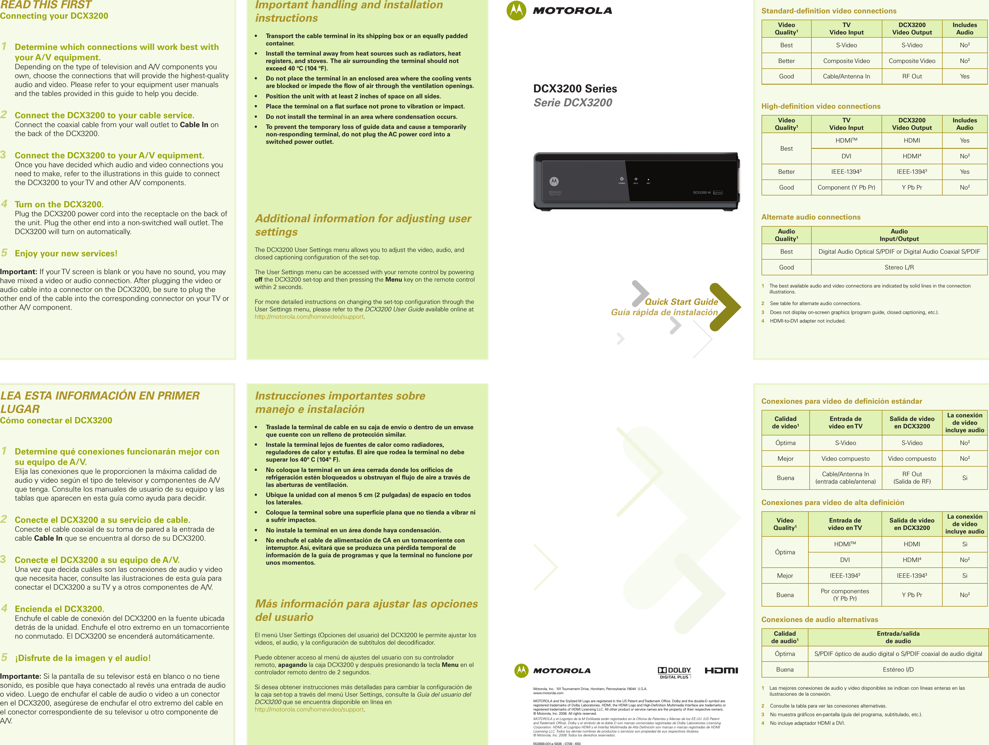 Page 1 of 2 - Arris DCX3200 User Manual DCX3200: Quick Start Guide DCX3200+Quick+Start+Guide.unlocked