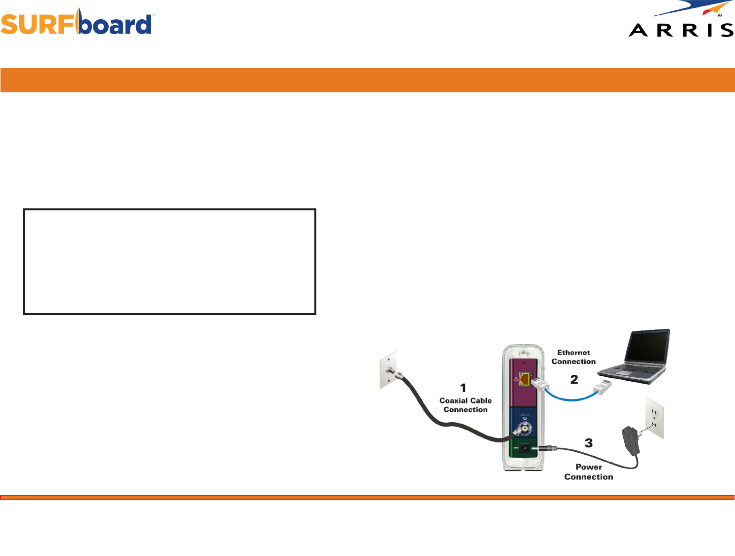 Arris SB6190 User Manual SB6190 Quick Start Guide QSG V1