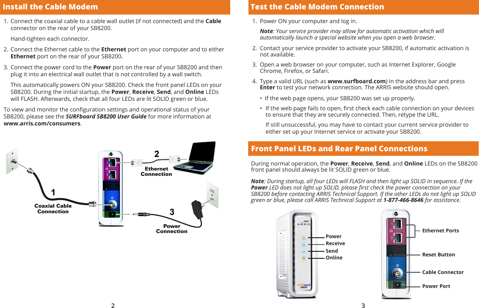 Arris SB8200 User Manual SB8200 Quick Start Guide QSG