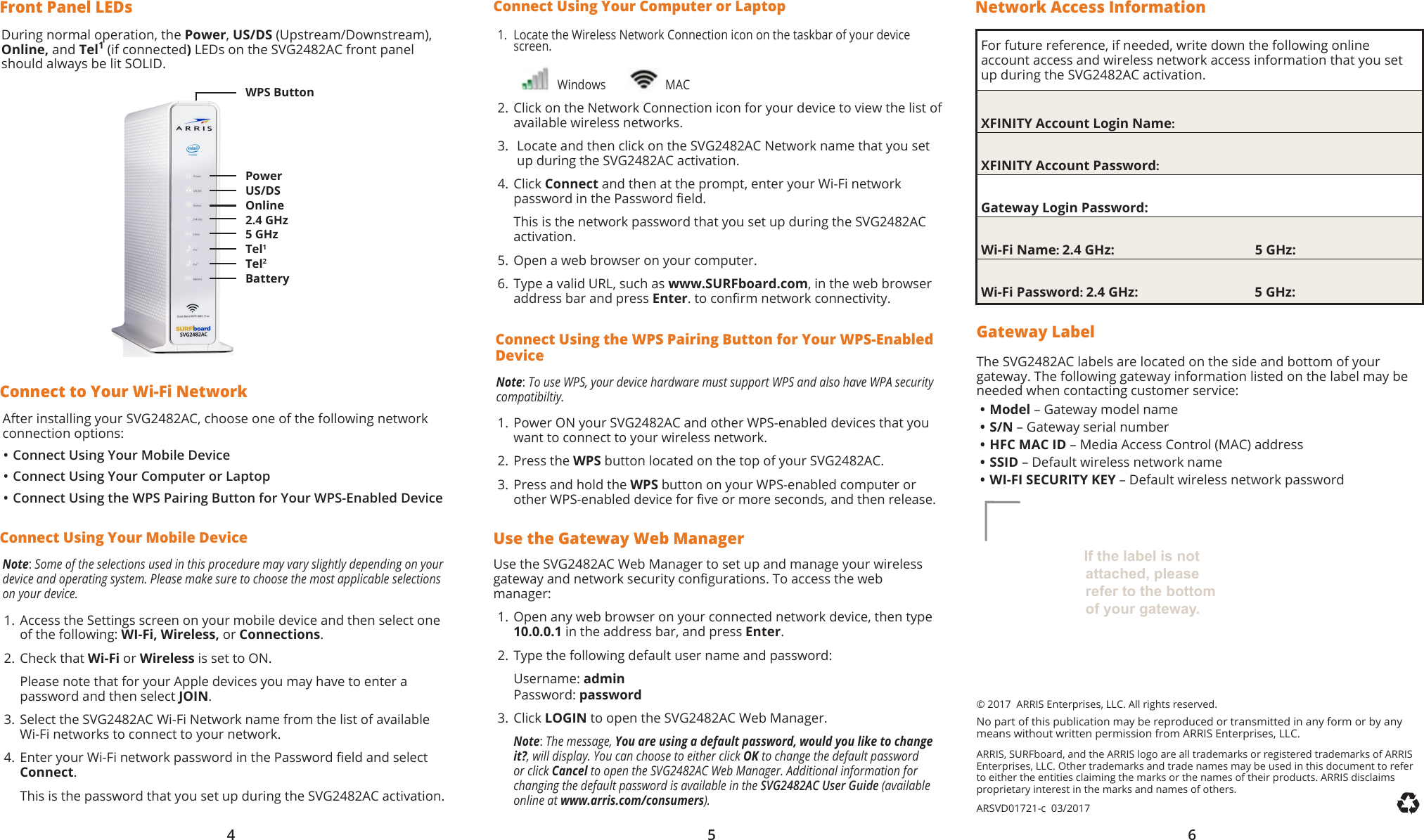 Page 2 of 2 - Arris SVG2482AC User Manual SVG2482AC: Quick Start Guide QSG