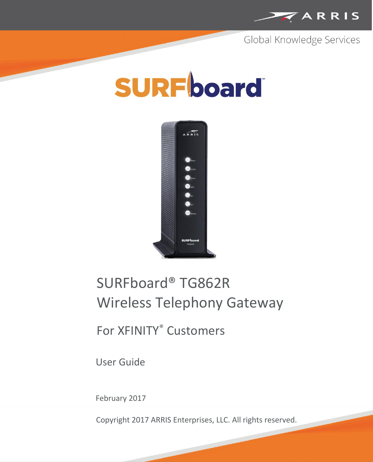 Arris TG862R SURFboard Wireless Telephony Gateway User Guide Manual TG862R