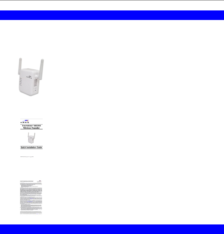 Arris WR2100 User Manual WR2100: Quick Start Guide Installation 1