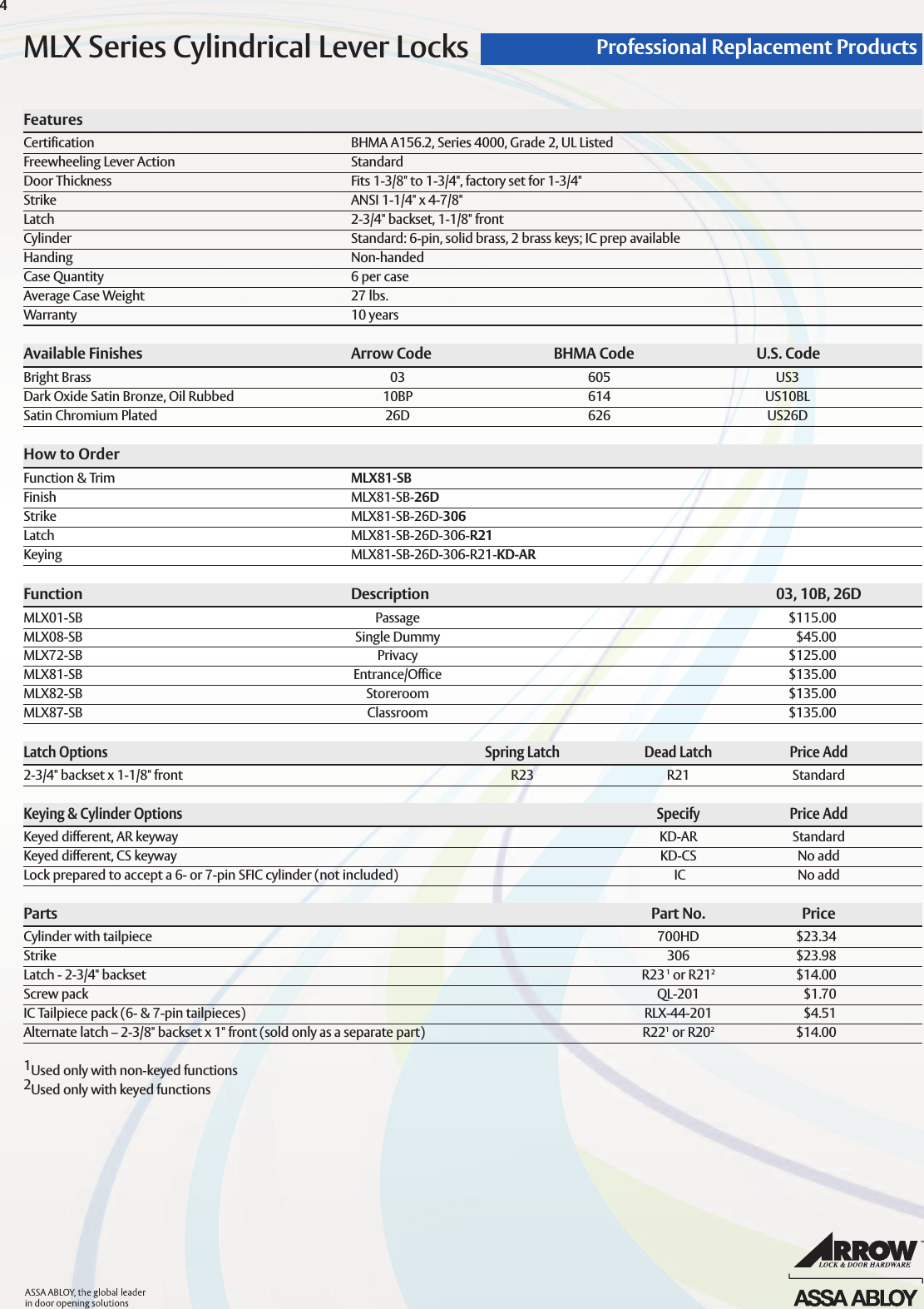 Page 3 of 3 - Arrow  MLX Series Cutsheet MLXCutsheet