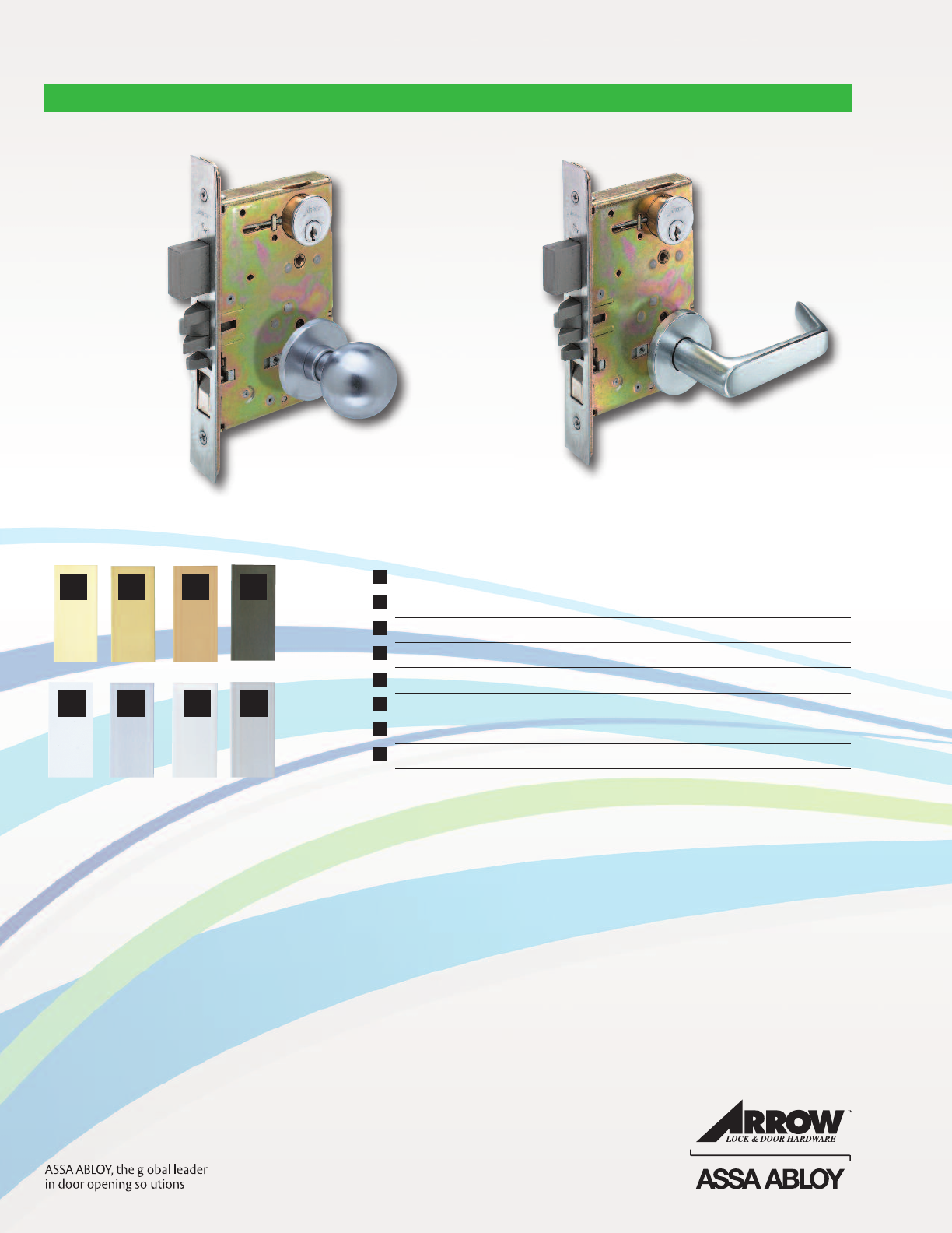 Arrow AM Series / BM Cutsheet Mortise Locks