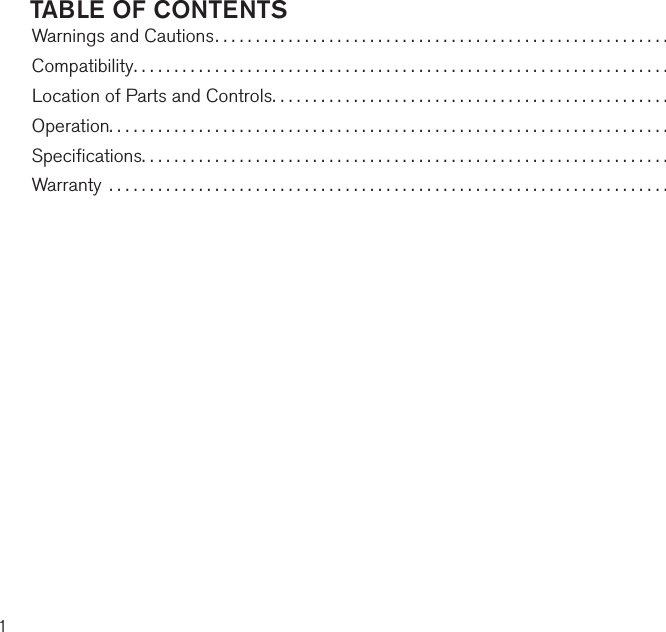 1TABLE OF CONTENTSWarnings and Cautions........................................................Compatibility..................................................................