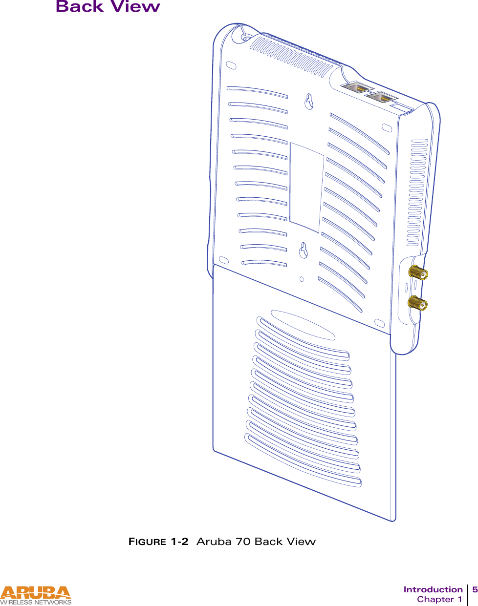 Introduction 5Chapter 1Back ViewFIGURE 1-2  Aruba 70 Back View