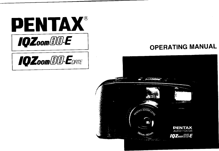 Asahi Pentax Iqzoom 80 E Operating Manual
