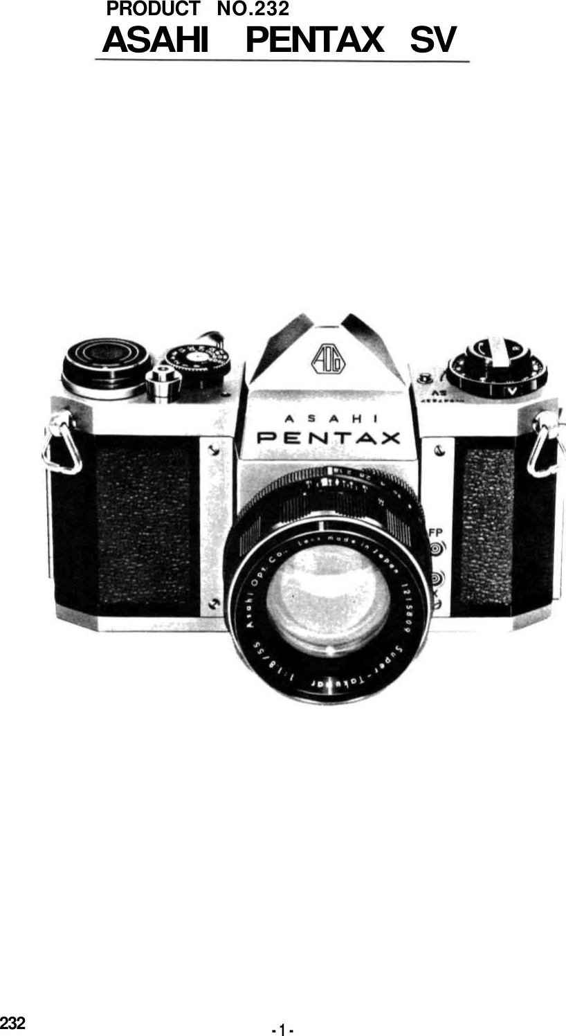 Asahi Pentax Sv Repair Manual