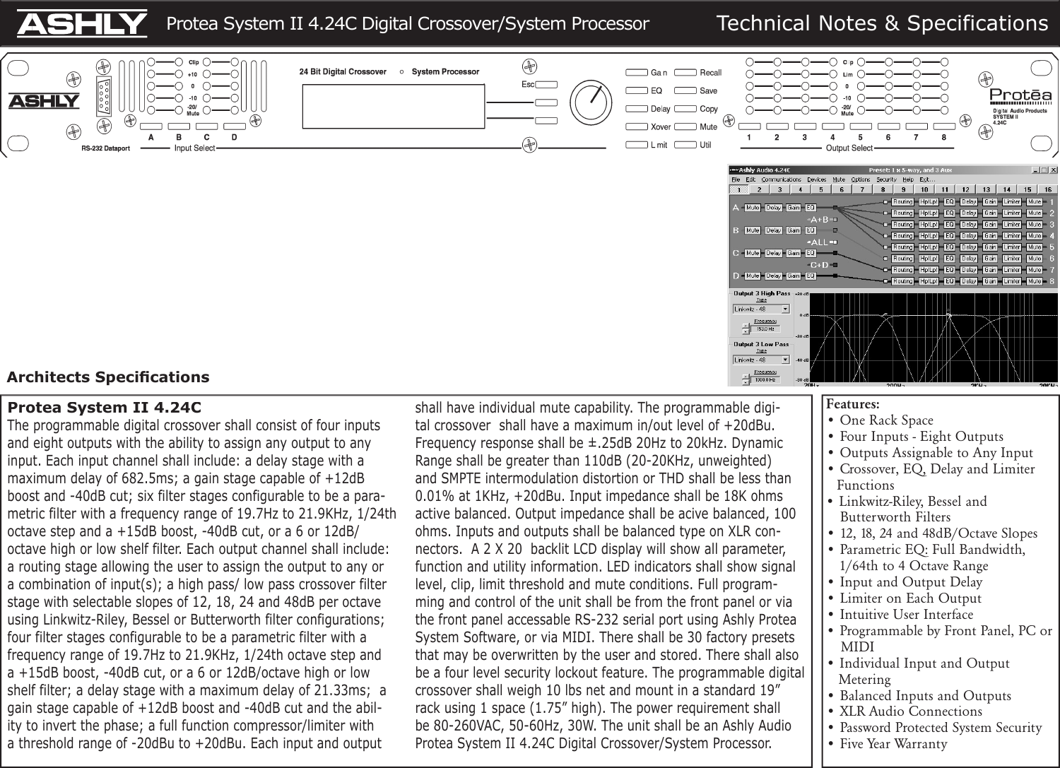 Page 1 of 2 - Ashly Ashly-Protea-System-Ii-4-24C-Users-Manual- 424c-f  Ashly-protea-system-ii-4-24c-users-manual