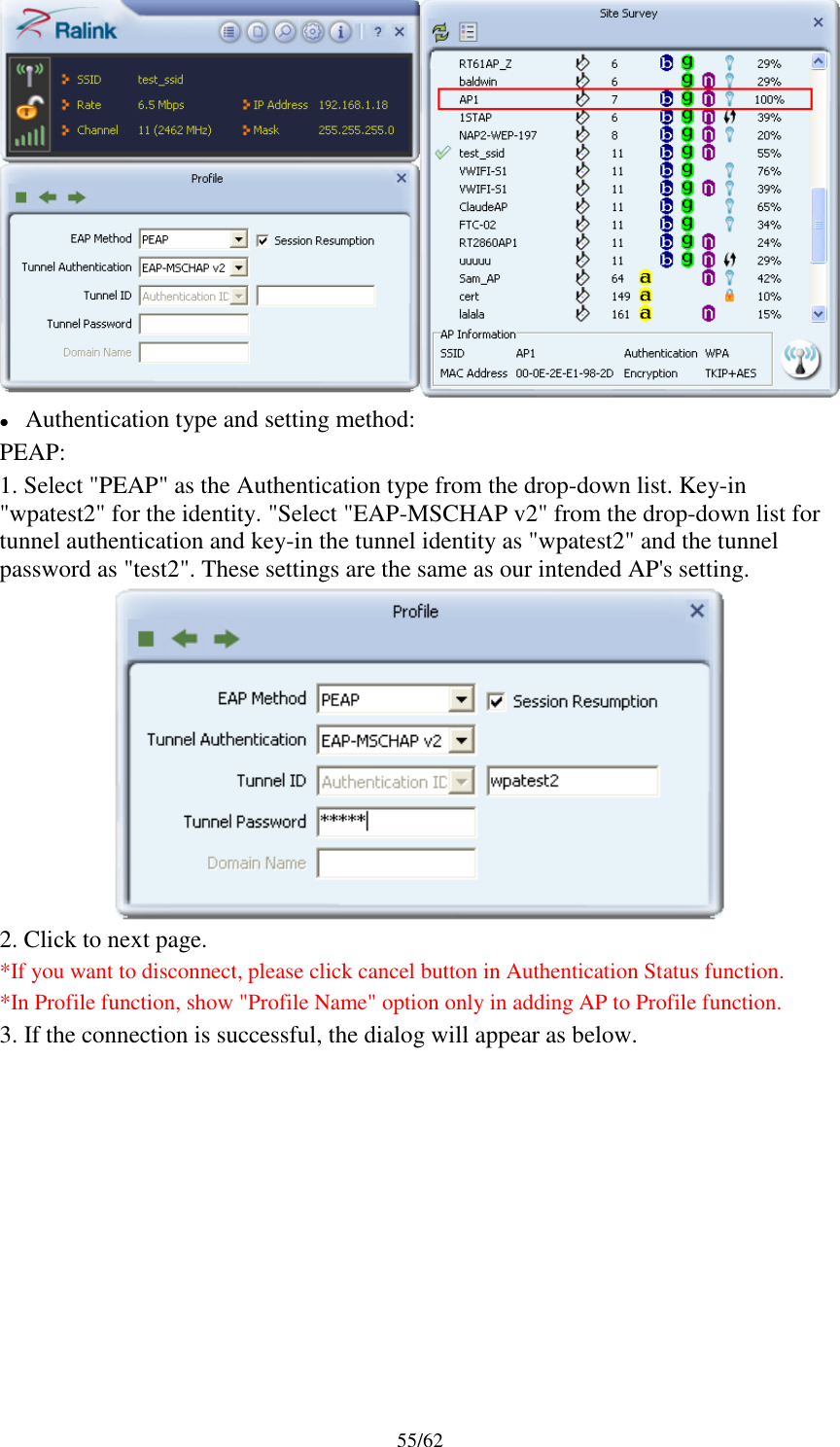 Page 55 of AsiaRF AW2405AC1 WIFI USB DONGLE User Manual Wireless LAN USB Adapter