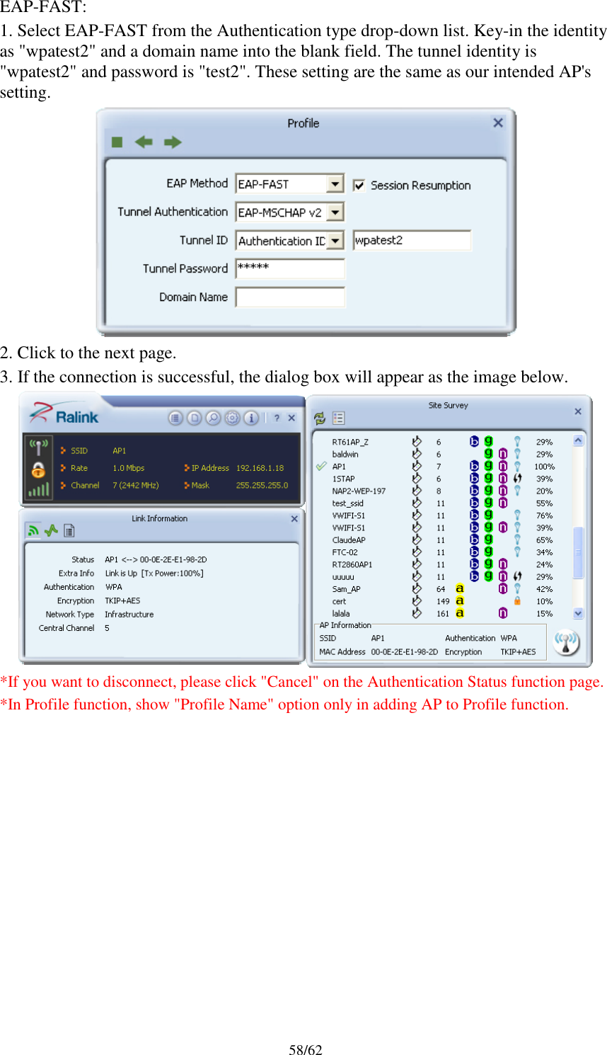 Page 58 of AsiaRF AW2405AC1 WIFI USB DONGLE User Manual Wireless LAN USB Adapter