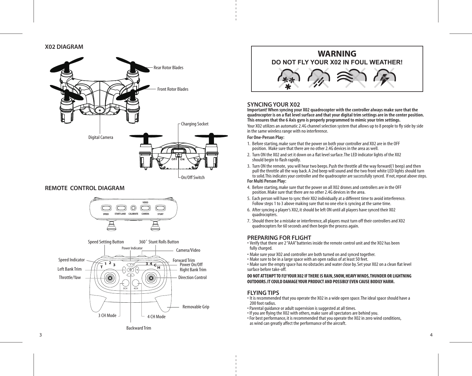 Page 3 of Asian Express VL-3520T X02 Micro Drone with Video User Manual C60 WM X02 Video Drone IM Eng 20180122