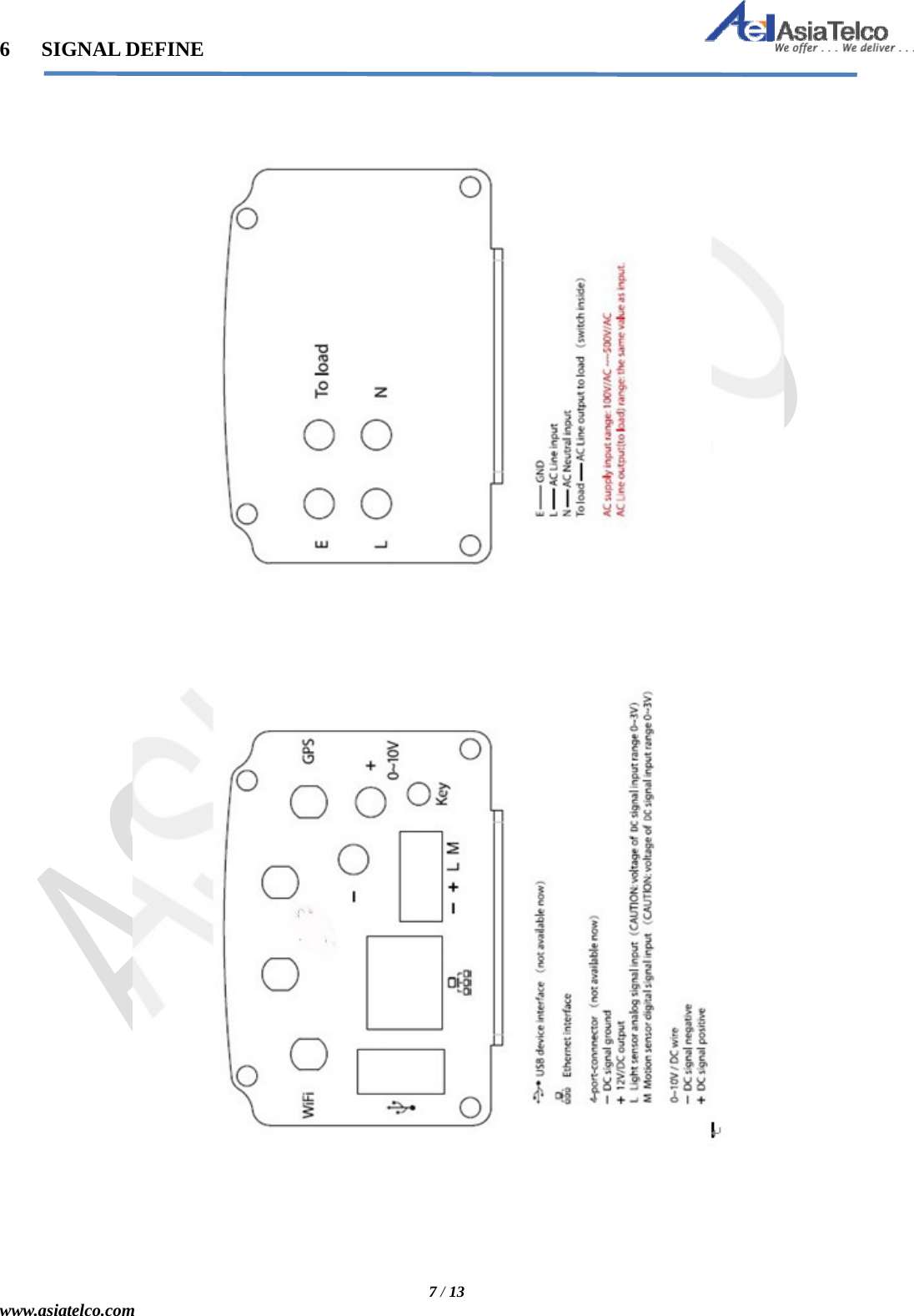   7 / 13 www.asiatelco.com 6   SIGNAL DEFINE           