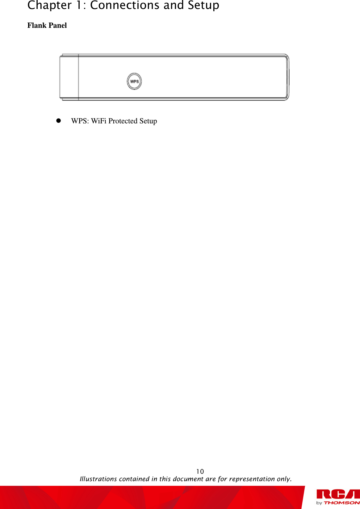 Chapter 1: Connections and Setup                                                                                                   10                                                                                           Illustrations contained in this document are for representation only. Flank Panel    WPS: WiFi Protected Setup    