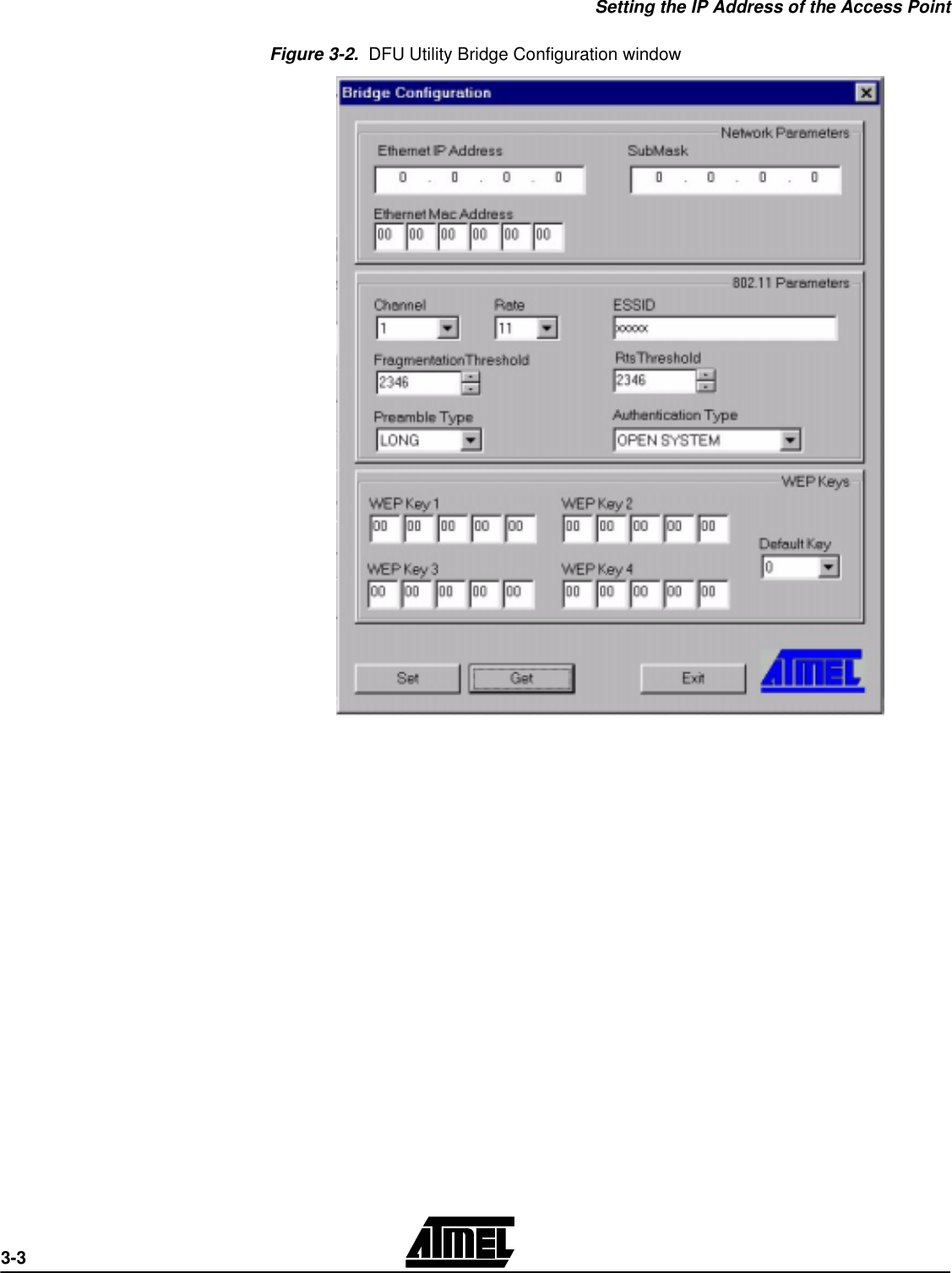 Setting the IP Address of the Access Point3-3Figure 3-2.  DFU Utility Bridge Configuration window