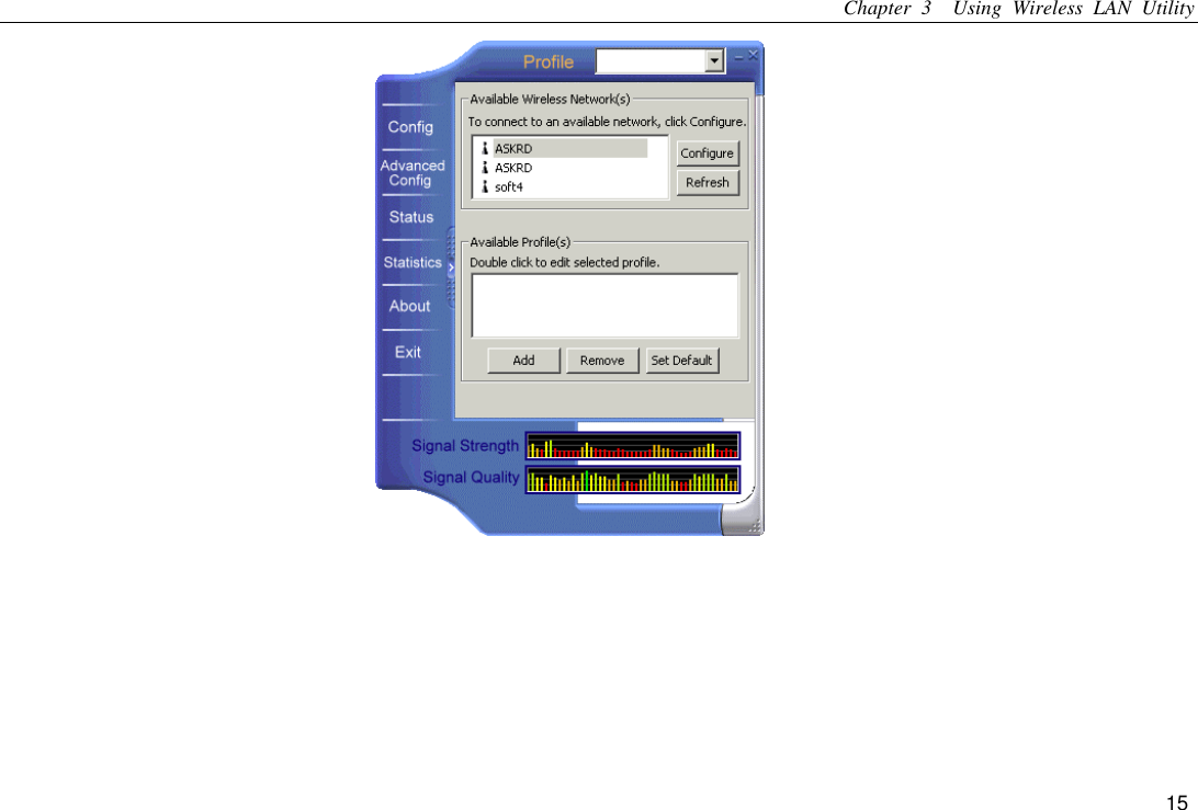 Chapter 3  Using Wireless LAN Utility 15  