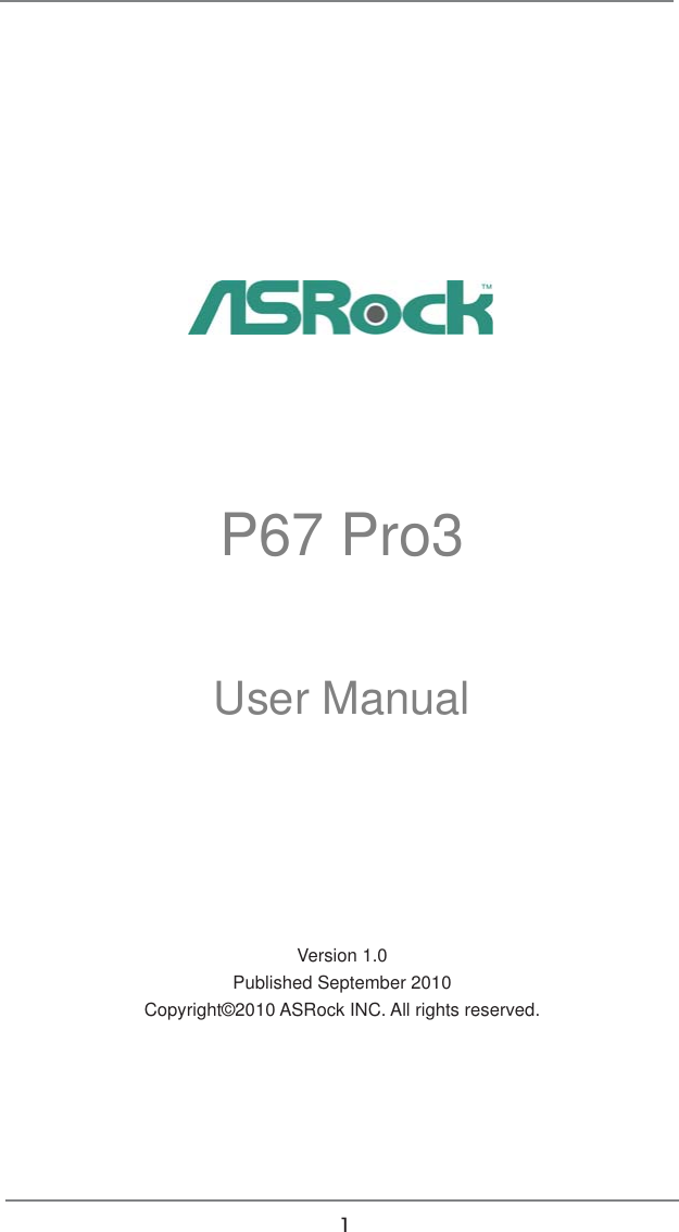 Asrock P67 Pro3 Owner S Manual Pro3_UM