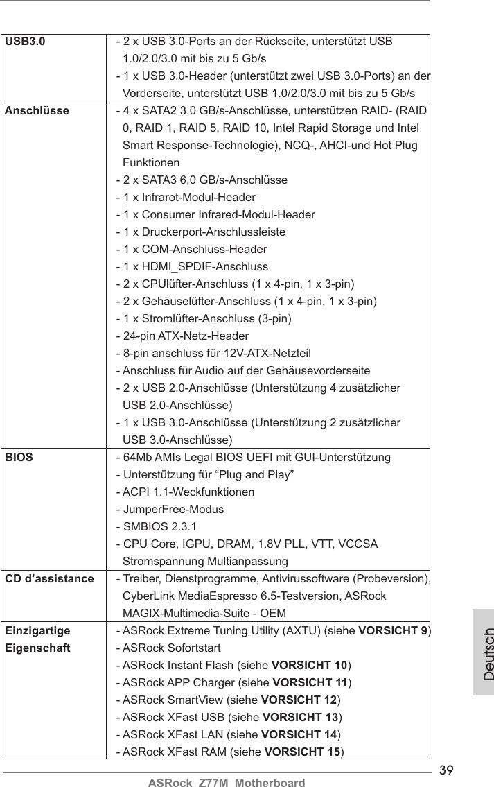 Asrock Z77m Quick Start Guide