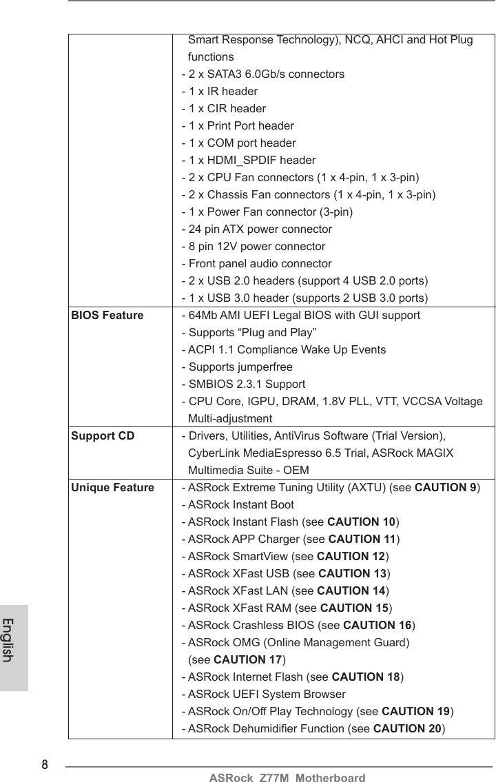 Asrock Z77m Quick Start Guide