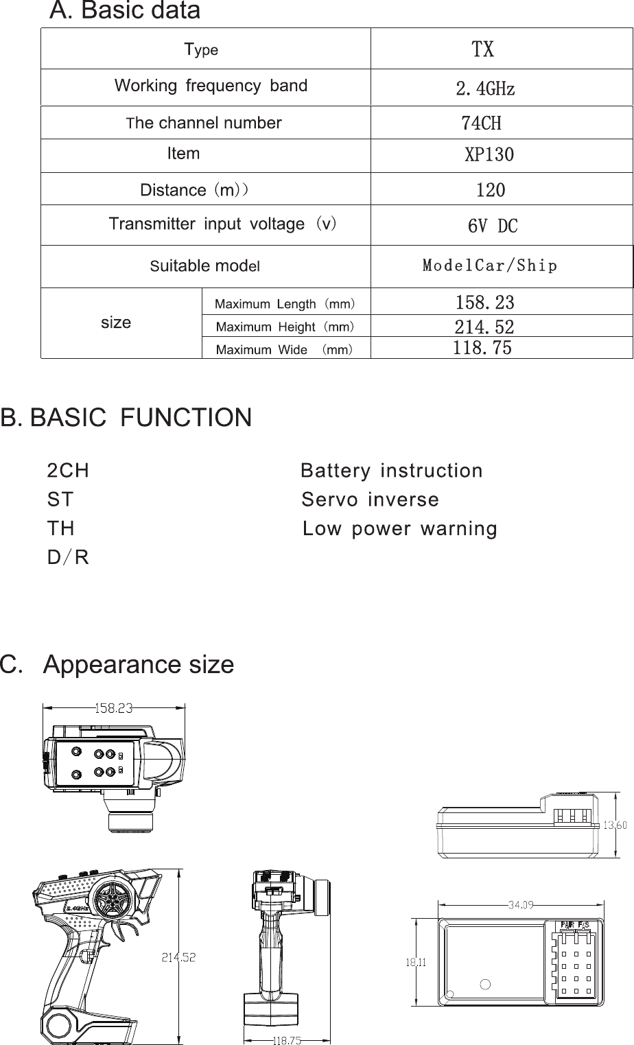 Page 2 of Associated Electrics XP130 2.4GHz 3-channel Remote Control User Manual              1