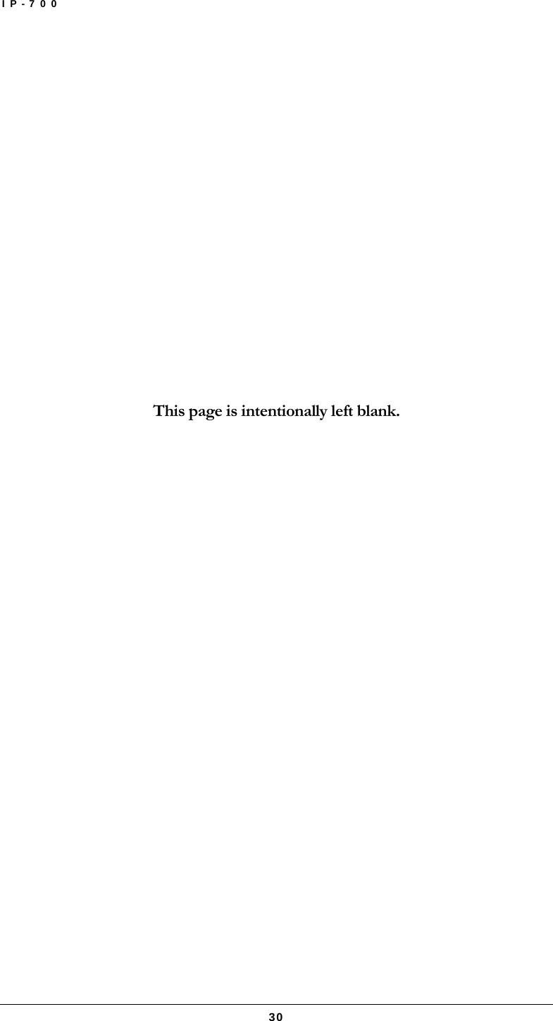 IP-700  30          This page is intentionally left blank. 