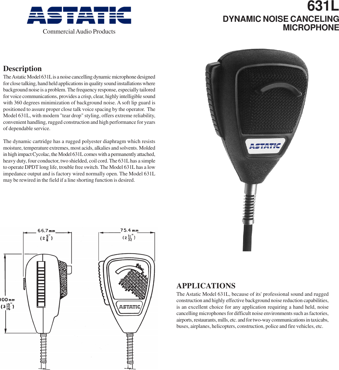 Page 1 of 2 - Astatic Astatic-631L-Users-Manual- 631l Astatic-631l-users-manual